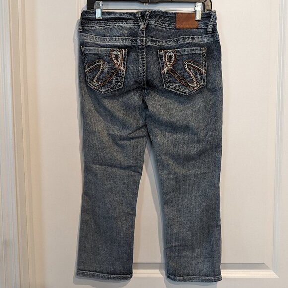 Vanity Premium Collection Curvy Jeans Cropped Capri Distressed Women's Size 28 - Picture 8 of 16